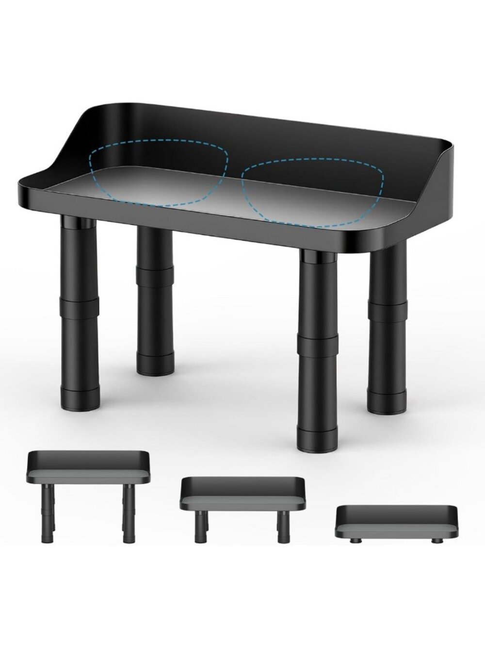Adjustable Raised Dog Food Bowl Stand - 16in Wide Pet Feeding Station, Ergonomic